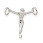 Sterling Silver Polished Mini Jesus Cross Chain Slide - Image 4