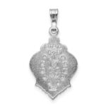 Sterling Silver Platinum-plated Polished Miraculous Blue CZ Pendant - Image 4