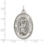 Sterling Silver Antiqued Satin St. Christopher Medal - Image 3