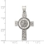 Sterling Silver Antiqued, Textured and Polished St. Michael Pendant - Image 3