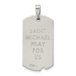 Sterling Silver Antiqued Dog Tag Saint Michael Pendant - Image 4