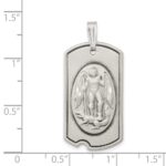 Sterling Silver Antiqued Dog Tag Saint Michael Pendant - Image 3