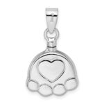 Sterling Silver Rhodium-plated Polished Puppy Paw Ash Holder Pendant - Image 3