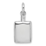 Sterling Silver Rhodium-plated Polished Rectangular Ash Holder Pendant - Image 2