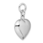 Sterling Silver Rhodium-plated Polished Heart Ash Holder Pendant - Image 5
