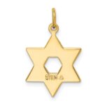 Sterling Silver Gold-tone Engraved Jewish Star Pendant - Image 4
