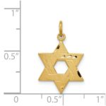 Sterling Silver Gold-tone Engraved Jewish Star Pendant - Image 3
