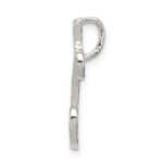 Sterling Silver Polished & Textured Letter C Initial Chain Slide - Image 2