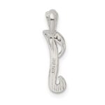 Sterling Silver Polished & Textured Letter I Initial Chain Slide - Image 3