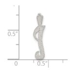 Sterling Silver Polished & Textured Letter I Initial Chain Slide - Image 4