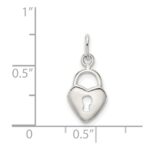 Sterling Silver Polished Heart Lock Charm - Image 4