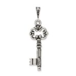 Sterling Silver Antiqued & Textured Key Pendant - Image 4