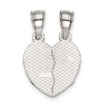 Sterling Silver Polished Mini Best Friends Break Away Heart Pendant - Image 4