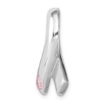 Sterling Silver Rhodium-plated Pink CZ Awareness Ribbon Pendant - Image 2