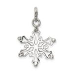 Sterling Silver Polished Snowflake Pendant - Image 4