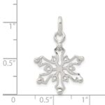 Sterling Silver Polished Snowflake Pendant - Image 3