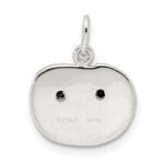 Sterling Silver Polished Enamel Pumpkin Pendant - Image 3