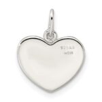 Sterling Silver Polished Enamel American Flag Heart Pendant - Image 4