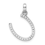 Sterling Silver Rhodium-plated CZ Pendant - Image 4