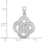 Sterling Silver Rhodium-plated Polished Celtic Knot Pendant - Image 4