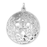 Sterling Silver Rhodium-plated Polished Celtic Pendant - Image 3