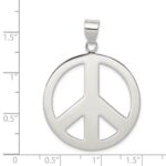 Sterling Silver Polished Peace Pendant - Image 3