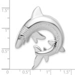 Sterling Silver Polished & Textured Shark Chain Slide Pendant - Image 3