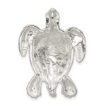 Sterling Silver Polished & Textured Turtle Chain Slide Pendant - Image 4
