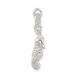 Sterling Silver Polished and Textured Seahorse Charm - Image 5