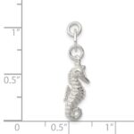 Sterling Silver Polished and Textured Seahorse Charm - Image 3