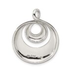 Sterling Silver Rhod-pltd Polished/Satin Infinity Swirl Chain Slide Pendant - Image 4