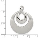 Sterling Silver Rhod-pltd Polished/Satin Infinity Swirl Chain Slide Pendant - Image 3