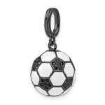 Sterling Silver Rhodium-plated & CZ 3D Soccer Ball Pendant - Image 4