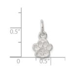 Sterling Silver Polished and Textured Paw Print Charm - Image 3