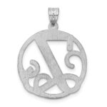 Sterling Silver Rhodium-plated Fancy Script Letter Y Initial Pendant - Image 4