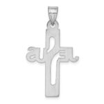 Sterling Silver Rhodium-plated Jesus Cross Medium Pendant - Image 3