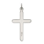 Sterling Silver Polished Grooved Cross Pendant - Image 3