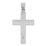 Sterling Silver Rhodium-plated Satin & Polished Latin Cross Pendant - Image 3