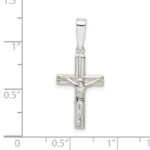 Sterling Silver Polished & textured Crucifix Pendant - Image 4