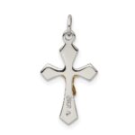 Sterling Silver & Gold-plated Polished Satin & D/C Crucifix Pendant - Image 3