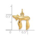 Sterling Silver Gold-plated Polished Small Chai Pendant - Image 4