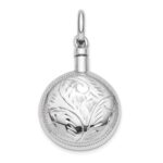 Sterling Silver RH-plated Polished Screw Top Ash Holder Pendant