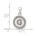Sterling Silver Glitter Enamel Letter G Initial Circle Pendant - Image 3