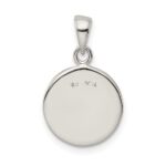 Sterling Silver Glitter Enamel Letter I Initial Circle Pendant - Image 4