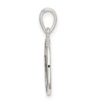 Sterling Silver Glitter Enamel Letter M Initial Circle Pendant - Image 2