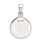 Sterling Silver Glitter Enamel Letter N Inital Circle Pendant - Image 4