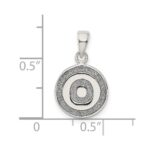 Sterling Silver Glitter Enamel Letter O Inital Circle Pendant - Image 3