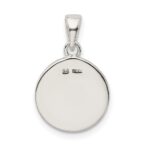 Sterling Silver Glitter Enamel Letter S Initial Circle Pendant - Image 4