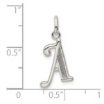Sterling Silver Polished Glitter Enamel Letter A Initial Charm - Image 4