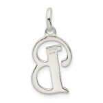 Sterling Silver Polished Glitter Enamel Letter B Initial Charm - Image 3